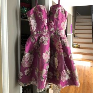 Purple Floral Dress, Size Medium